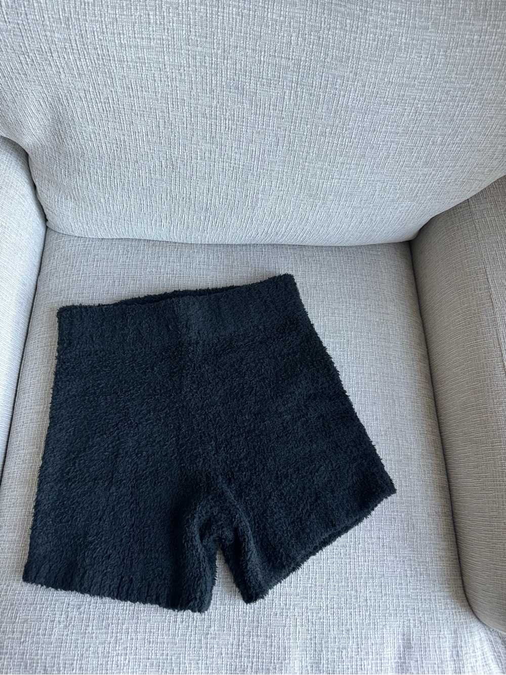 SKIMS Black Sherpa High-Rise Shorts